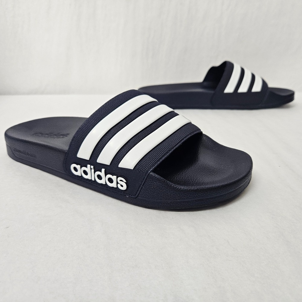 Adidas Adilette Shower Slide Sandals GZ5920 Navy Blue White Mens Size 10